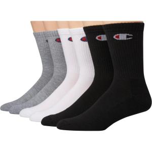 imageChampion mens Crew Socks  Moisturewicking Athletic Socks With Cushioning ampamp Arch Support Size 612WhiteGreyBlack  6 Pack
