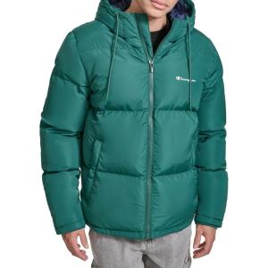 imageChampion mens Quilted Fullzip Hooded Puffer JacketRain Forest