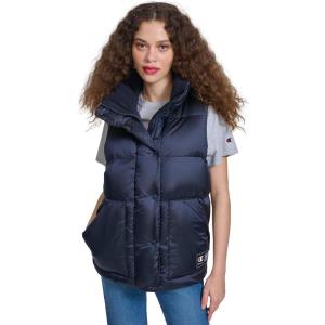 imageChampion womens Satin Quilted Puffer Vest With Stand CollarNavy