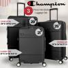 imageChampion 3Piece Luggage Set  21 25 29 Hardshell Suitcases with 8 Spinner Wheels  Expandable CarryOn ampamp Checked Luggage  Durable ABS Material  Travel Bags  Airline Approved  ChiveTrue Black