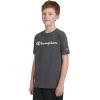imageChampion Boys Boys Tee Shirt Short Sleeve Logo TShirt for KidsSignature Charcoal Heather