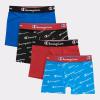 imageChampion Boys Everyday Active Lightweight Stretch Boxer Briefs  4 PackBlueRedScripts