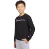 imageChampion Boys Sweatshirt for Kids Pullover Fleece Crewneck SweaterSignature Dark Black