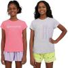 imageChampion Girls Tee Shirt for Kids Short Sleeve TShirt Girls TopsBright Pinkgray Heather