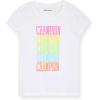imageChampion Girls Tee Shirt for Kids Short Sleeve TShirt Girls TopsBright Whitepapaya Punch