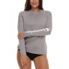 imageChampion Rash Guard for Women Womens Rash Guard Long Sleeve Shirts Rashguard Swim Shirt Women UPF 50 SPF ampamp UV ProtectionGrey