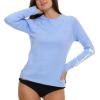 imageChampion Rash Guard for Women Womens Rash Guard Long Sleeve Shirts Rashguard Swim Shirt Women UPF 50 SPF ampamp UV ProtectionLight Blue
