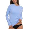 imageChampion Rash Guard for Women Womens Rash Guard Long Sleeve Shirts Rashguard Swim Shirt Women UPF 50 SPF ampamp UV ProtectionLight Blue