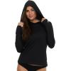 imageChampion Rash Guard for Women with Hood Long Sleeve Hoodie Swim Shirts for Women Quick Dry UPF 50 SPF Sun ampamp UV ProtectionBlack