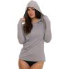 imageChampion Rash Guard for Women with Hood Long Sleeve Hoodie Swim Shirts for Women Quick Dry UPF 50 SPF Sun ampamp UV ProtectionGrey
