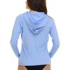 imageChampion Rash Guard for Women with Hood Long Sleeve Hoodie Swim Shirts for Women Quick Dry UPF 50 SPF Sun ampamp UV ProtectionLight Blue