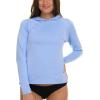 imageChampion Rash Guard for Women with Hood Long Sleeve Hoodie Swim Shirts for Women Quick Dry UPF 50 SPF Sun ampamp UV ProtectionLight Blue