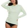 imageChampion Rash Guard for Women with Hood Long Sleeve Hoodie Swim Shirts for Women Quick Dry UPF 50 SPF Sun ampamp UV ProtectionLime