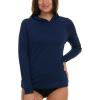 imageChampion Rash Guard for Women with Hood Long Sleeve Hoodie Swim Shirts for Women Quick Dry UPF 50 SPF Sun ampamp UV ProtectionNavy