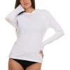 imageChampion Rash Guard for Women with Hood Long Sleeve Hoodie Swim Shirts for Women Quick Dry UPF 50 SPF Sun ampamp UV ProtectionWhite