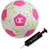 imageChampion Youth ampamp Adult Soccer Ball  Paneled Design Enhanced Control Durable Cover ampamp Butyl Bladder for Indoor ampamp Outdoor Training Sizes 3 4 5 Includes 6quot PumpWhiteOptic PinkEvening Primrose