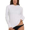 imageChampion Rash Guard for Women with Hood Long Sleeve Hoodie Swim Shirts for Women Quick Dry UPF 50 SPF Sun ampamp UV ProtectionWhite