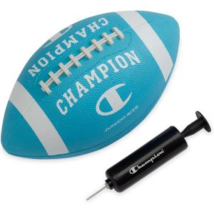 imageChampion Blitz Football AllWeather Football Enhanced Grip Durable Rubber Cover and Molded Laces for Outdoor Sports ampamp Training Includes 6 Ball PumpFierce TideWhite