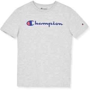 imageChampion Boys Boys Tee Shirt Short Sleeve Logo TShirt for KidsSignature Grey Heather