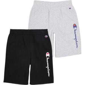 imageChampion Boys Shorts 2 Pack Athletic Fleece Short for BoysGrey Heatherblack