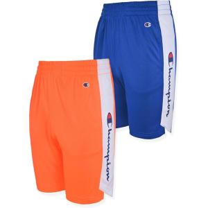 imageChampion Boys Shorts Athletic Mesh Basketball Shorts for BoysSignature OrangeBlue