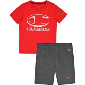 imageChampion Boys Shorts Sets 2 Piece Tee Shirt and Athletic Shorts for KidsCharcoalred