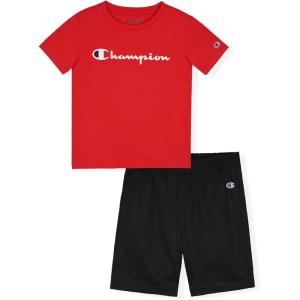 imageChampion Boys Shorts Sets 2 Piece Tee Shirt and Athletic Shorts for KidsSignature Lychee Red