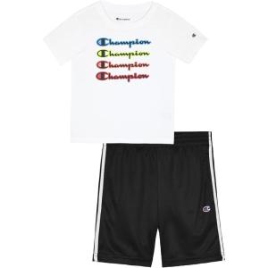 imageChampion Boys Shorts Sets 2 Piece Tee Shirt and Athletic Shorts for KidsSignature White