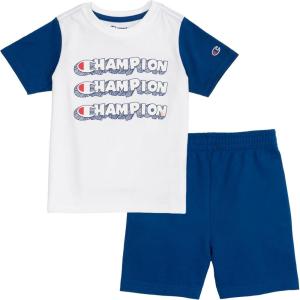 imageChampion Boys Shorts Sets 2 Piece Tee Shirt and Athletic Shorts for KidsSurf Blue