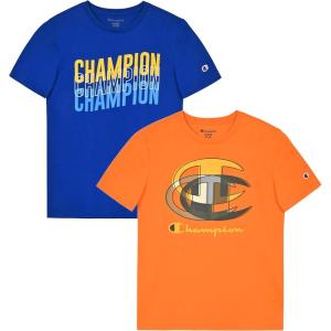 imageChampion Boys Tee Shirts 2 Pack Short Sleeve TShirts for Boys in Sizes 418Blueorange