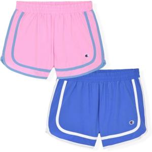 imageChampion Girls Heritage Foldover Mesh Running Basketball Short 275 Inch InseamSaxony Bluepurple