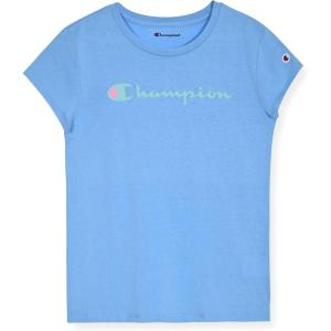 imageChampion Girls Tee Shirt for Kids Short Sleeve TShirt Girls TopsSignature Placid Blue