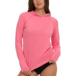 imageChampion Rash Guard for Women with Hood Long Sleeve Hoodie Swim Shirts for Women Quick Dry UPF 50 SPF Sun ampamp UV ProtectionPink