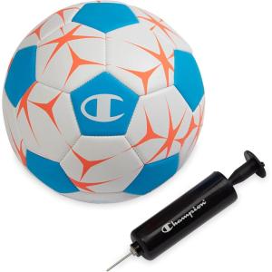 imageChampion Youth ampamp Adult Soccer Ball  Paneled Design Enhanced Control Durable Cover ampamp Butyl Bladder for Indoor ampamp Outdoor Training Sizes 3 4 5 Includes 6quot PumpWhiteFierce Tide Very Coral