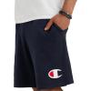 imageChampion Mens 9 Lounge Shorts Standard Fit Lightweight Available in Regular and Big ampamp TallNavy  C Logo
