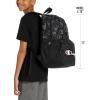 imageChampion Merit Backpack with Padded Straps Water Bottle Pocket and Laptop Compartment for Daily Use BlackWhite One SizeBlackGrey