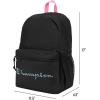 imageChampion Merit Backpack with Padded Straps Water Bottle Pocket and Laptop Compartment for Daily Use BlackWhite One SizePinkBlack