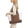 imageChampion Varsity Tote Bag with Zip Closure and Interior Mesh Pockets for Work Travel Daily Use NaturalBrownNaturalBrown