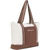 imageChampion Varsity Tote Bag with Zip Closure and Interior Mesh Pockets for Work Travel Daily Use NaturalBrownNaturalBrown