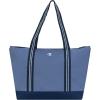 imageChampion Varsity Tote Bag with Zip Closure and Interior Mesh Pockets for Work Travel Daily Use NaturalBrownSeven Seas BlueNavy