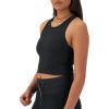 imageChampion Womens Crop Top Soft Touch Moisture Wicking Ribbed Cropped Top for WomenBlack Ribbed