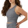 imageChampion Womens Crop Top Soft Touch Moisture Wicking Ribbed Cropped Top for WomenEbony Heather Ribbed