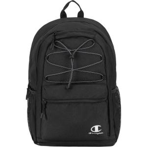 imageChampion Bungee Backpack with Padded Straps Water Bottle Pocket and Carry Handle for Daily Use Black One SizeBlack