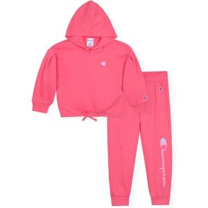 imageChampion Girls Hoodie and Sweatpant Set for Kids Athletic Fleece SweatsuitHot Pink