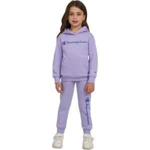 imageChampion Girls Hoodie and Sweatpant Set for Kids Athletic Fleece SweatsuitLavender