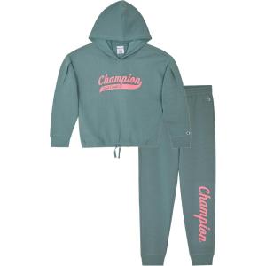 imageChampion Girls Hoodie and Sweatpant Set for Kids Athletic Fleece SweatsuitMineral Blue