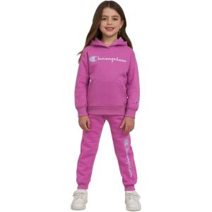 imageChampion Girls Hoodie and Sweatpant Set for Kids Athletic Fleece SweatsuitRosebud