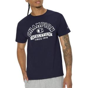 imageChampion Mens Classic Graphic Short Sleeve TShirt Standard Fit 2025 GraphicsNavy  Champion Athletics