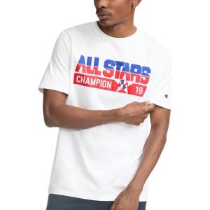 imageChampion Mens Classic Graphic Short Sleeve TShirt Standard Fit 2025 GraphicsWhite  Allstars
