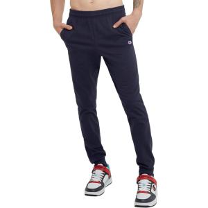 imageChampion Mens Joggers Everyday Cotton Lightweight Lounge Knit Pants for Men 31quotNavy  C Logo